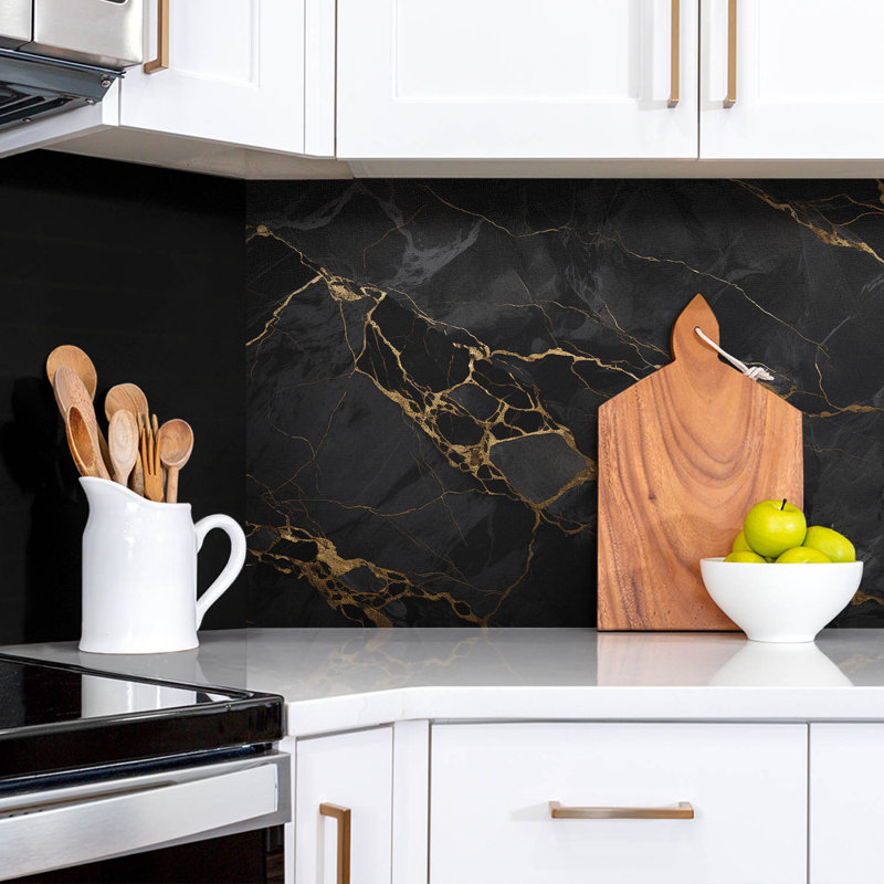 Elvie 50 x 100 cm PVC Tile in Matte Black
