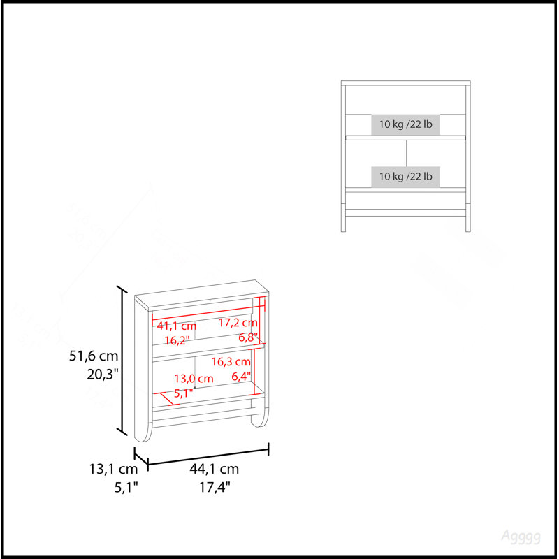 Medicine Cabinet 20.30" H, With 2 Shelves And 2 Doors, Black, Black