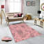 Tapis floral rose / gris tissé à la machine Cowan-2019706721