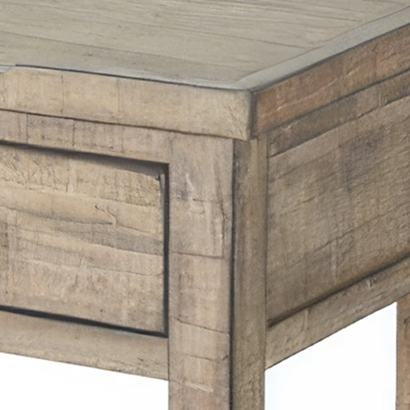 Table de bout à 2 tiroirs et 1 tablette, 28 po., Marron galet