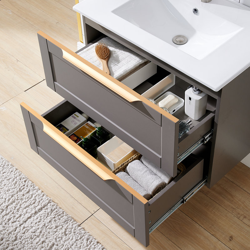 Libarid 30'' Single Bathroom Vanity with Ceramic Top