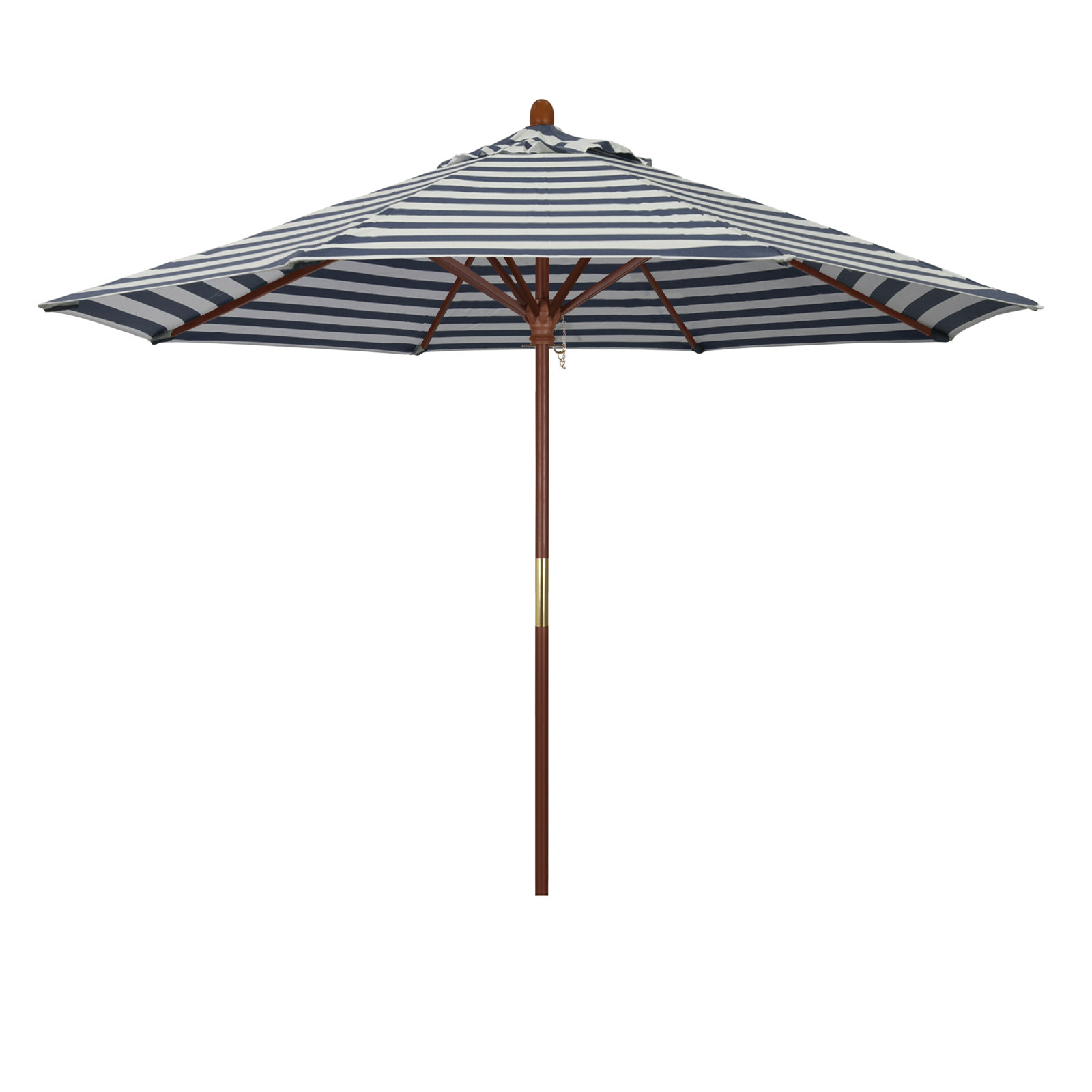 Manford 108'' Outdoor Umbrella, Navy White Cabana Stripe