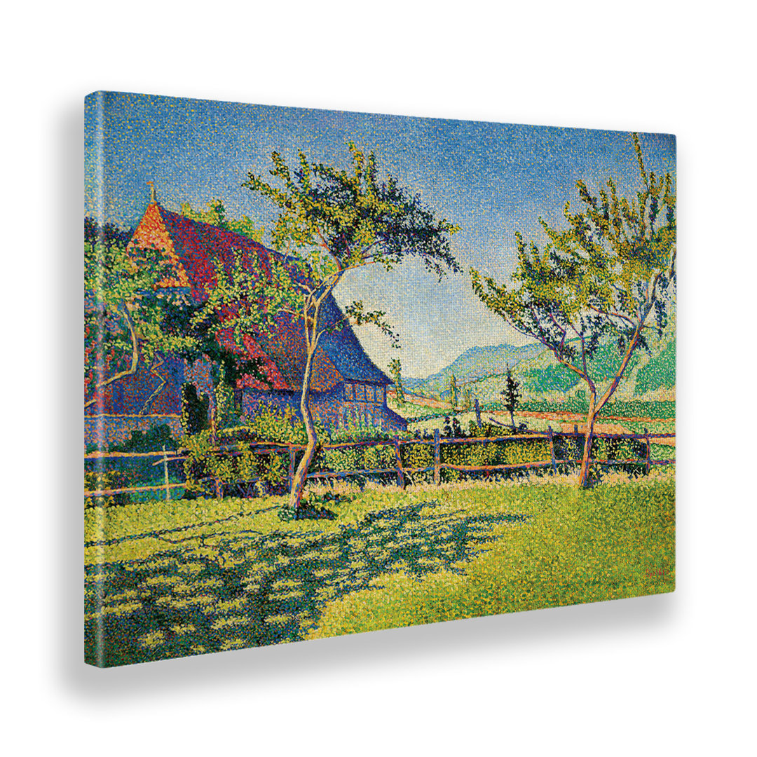 Wandbild Die Wiese im Comblat Le Chateau von Paul Signac