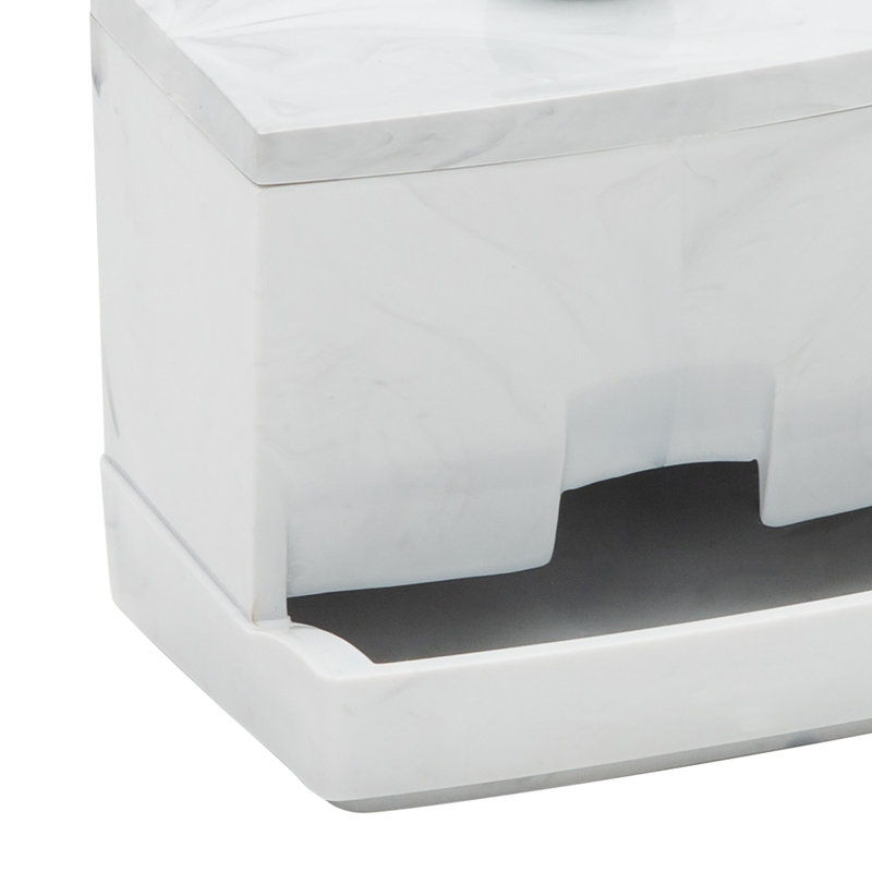 Contenant de rangement pour salle de bain, Blanc