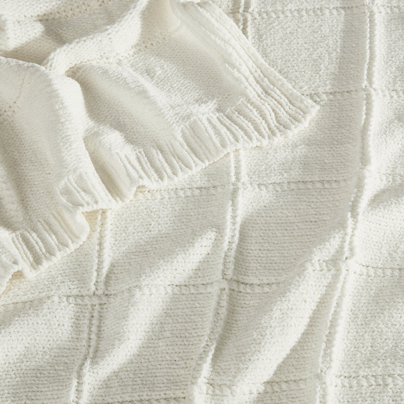 Jeté en tricot Brookille Brooklyn Loom, Ivory