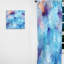 Ballycor blanc bleu Frosty Collage I - rideau en velours moderne - obscurcissant - 1 panneau-109230208