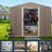 8ft X 10ft Outdoor Metal Shed With Foundation, Grey - Strong Galvanized Iron Structure, Window, Punched Vents For Better Airflow, Sliding Doors & Padlock Easy To Build Ventilation, Door, And Anchors-117455867-117455870