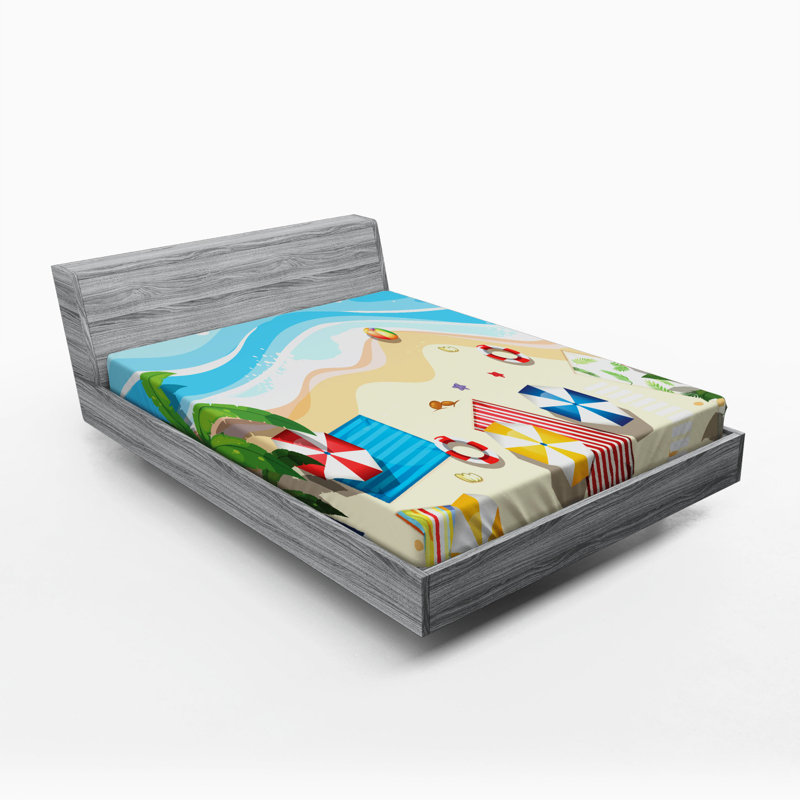 Beach Fitted Sheet, Queen Fitted Sheet