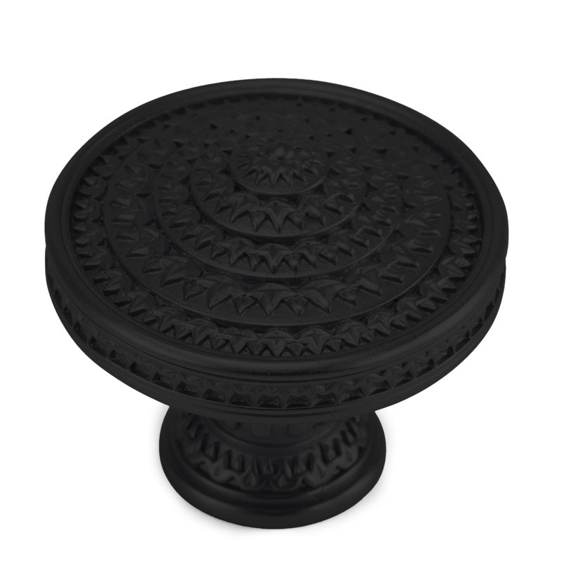 edgar berebi toulouse knob in matte black plate, Matte Black