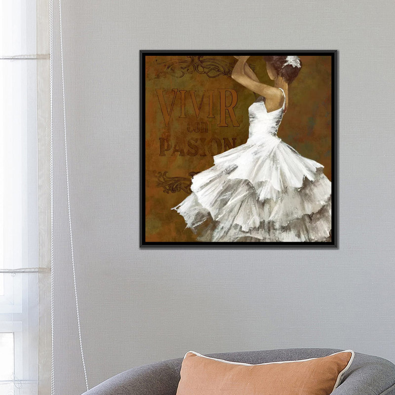 «La Dance II», impression sur toile, H 18 po x l 18 po x P 1,5 po, Toile avec cadre noir, Pas de tapis