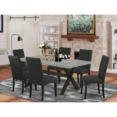 Vernie Rubberwood Solid Wood Dining Set by Lark Manor