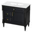 Meuble-lavabo sur pied 36 po avec lavabo, armoire autoportante avec vasque en céramique, tiroir rabattable, tablette réglable-830312553