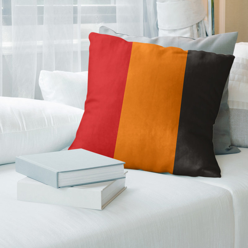  Coussin Euro, Bourre en polyester, Orange, Simili suède