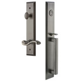 Fifth Avenue Handleset with Single Cylinder Deadbolt and Portofino Door Lever and Fifth Avenue Rosette