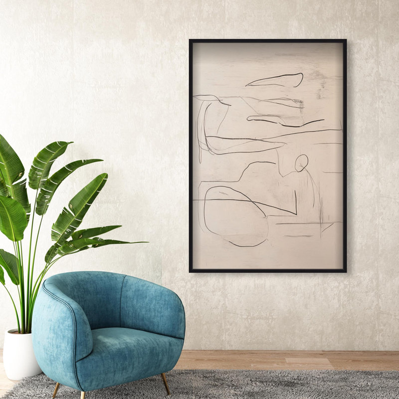 Oliver Gal Frenzied Strokes II Abstract - Luxury Shadowbox Framed Wall Art, Black, 25.5" H x 17.5" W