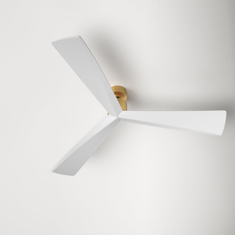 Mirage 60" W 3-Blade Ceiling Fan with Remote Control, Burnished Brass/Matte White, 60"