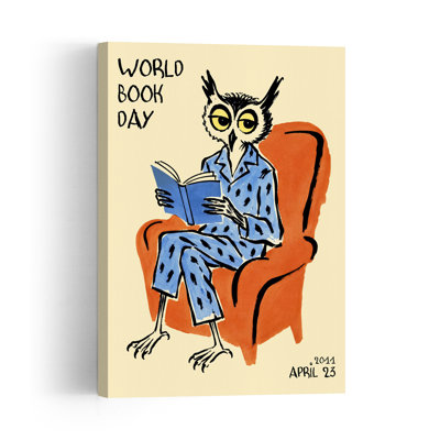 «World Book Day», impression d'art contemporain chouette oiseau forêt
