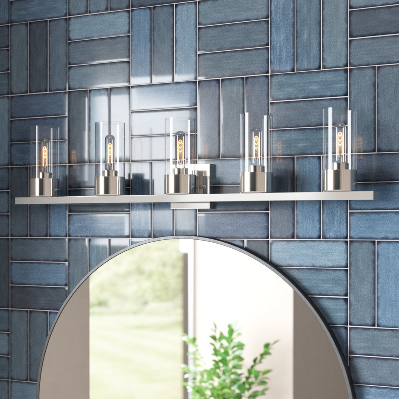 Éclairage pour salle de bain à intensité variable 5 lumières Asenet Anthippi, Nickel brossé