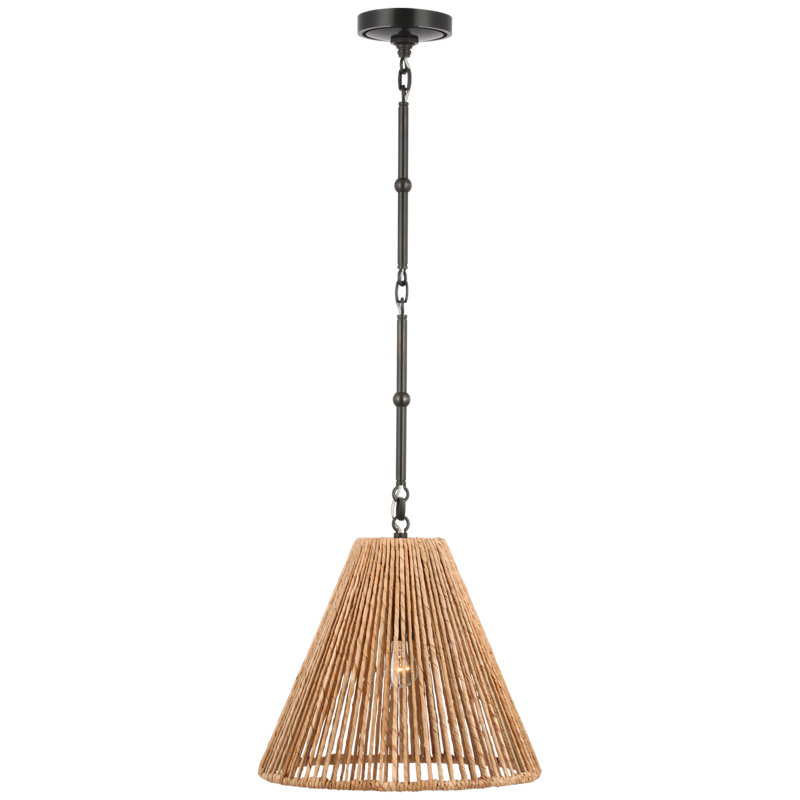 Goodman Pendant by Thomas O'Brien, 12.75" H x 15" W x 15" D, Bronze