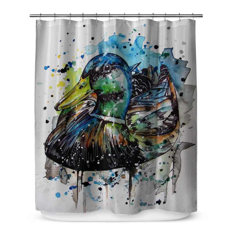 Floral and Paisley Shower Curtain, 90" H x 70" W
