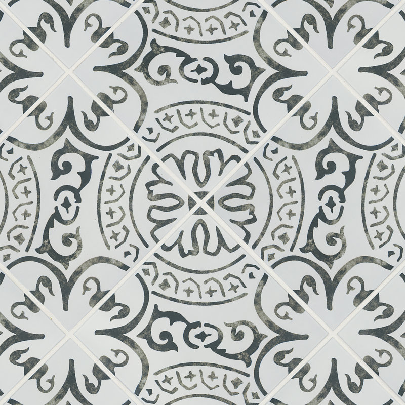 Ackland Amara 8 in. x 8 in. Encaustic Look Matte Porcelain Floor and Wall Tile, Sareen