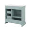 Ensemble de meuble-lavabo sur pied 36 po avec lavabo en céramique, meuble-lavabo sur pied simple en bois massif avec 2 tiroirs basculants et une porte-1329198443