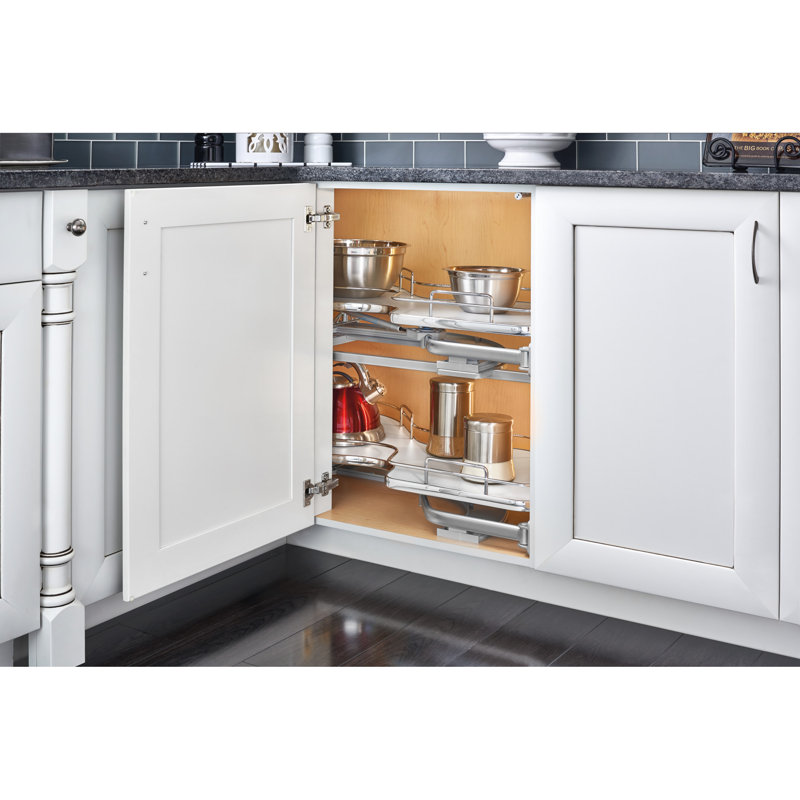 Maple Two-Tier "Cloud" Optimizer for 15" Left Opening/Blind Right Corner Cabinets, 33" W, Natural Maple
