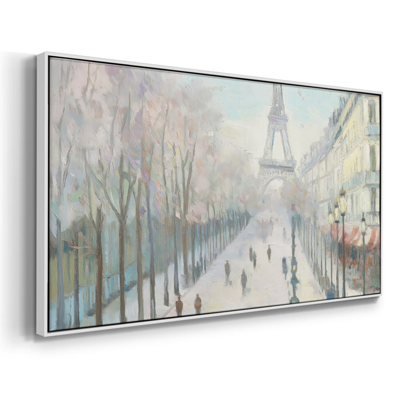Série paysage - CCVI - Toile tendue avec châssis encadré - Prêt à être accroché, H 21 po x l 41 po, Blanc