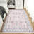 5x7 Area Rug for Living Room, Washable Vintage Printed Soft Rugs, Non Slip Low Pile Carpet for Bedroom, kitchen, Dorm Room, Pink-471850521