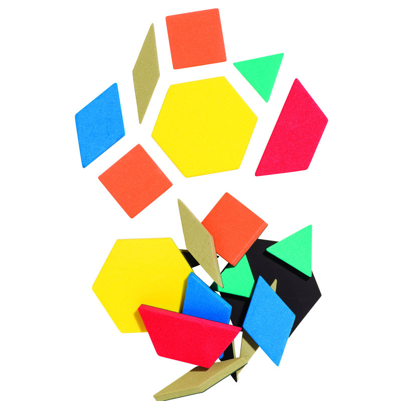 Colorful Foam Magnetic Pattern Blocks Set, 200 Pieces