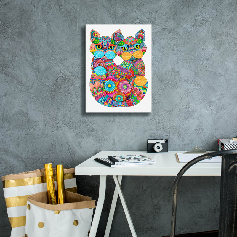 «Siamese Kitties» par Hello Angel, art mural sur toile, 40 po x 54 po, H 16 po x l 12 po x P 0,75 po