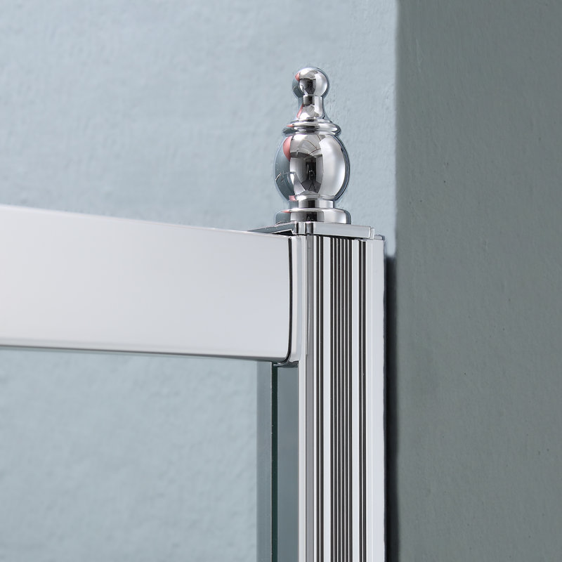 Chrome Frameless Neo-Round Corner Shower Enclosure, 36" x 72"