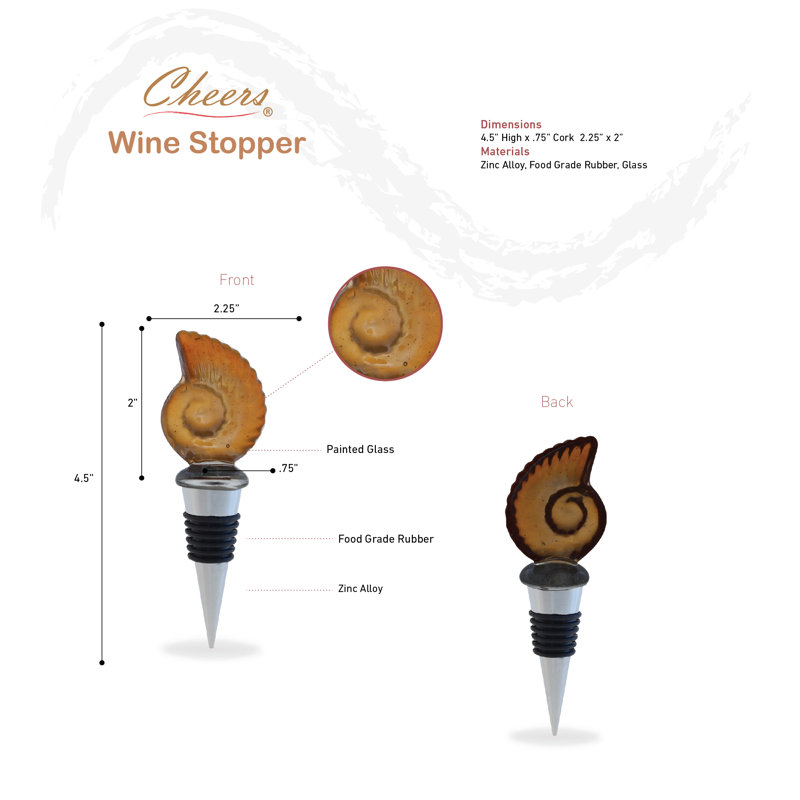 Pinson Gold Brass Stainless Steel Bottle Stopper