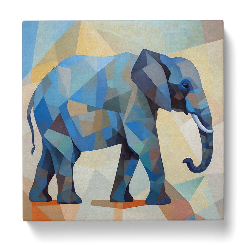 Elephant Cubism No.3 - Wrapped Canvas, 35cm H x 35cm W x 3cm D
