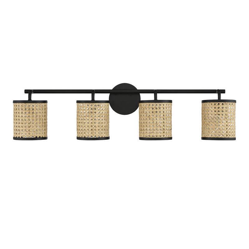 Éclairage pour salle de bain 4 lumières Drax en noir mat