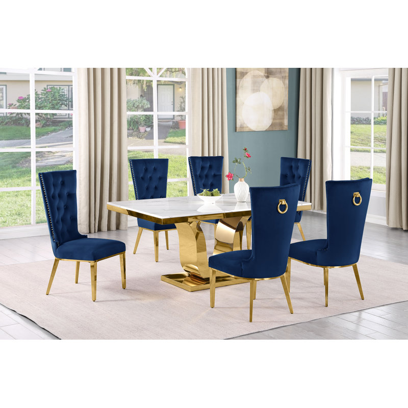 7 pièces Ensemble repas, Bleu marine, Ensemble repas 7 pièces