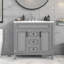 Meuble-lavabo avec lavabo simple, armoire de rangement avec 2 portes à fermeture douce et 2 tiroirs-1469268179