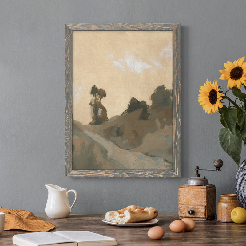 Hillside Walking Path VI - Peinture sur toile encadrée, Gris, H 38 po x l 28 po x P 1 po