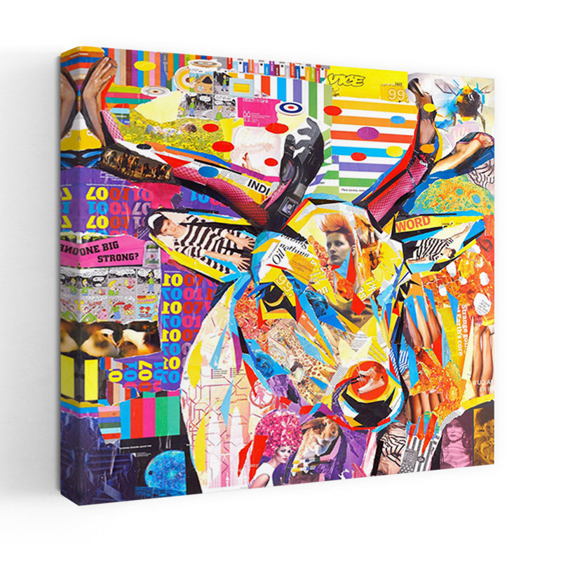 Art contemporain de la faune, cerf Funky, H 24 po x l 24 po
