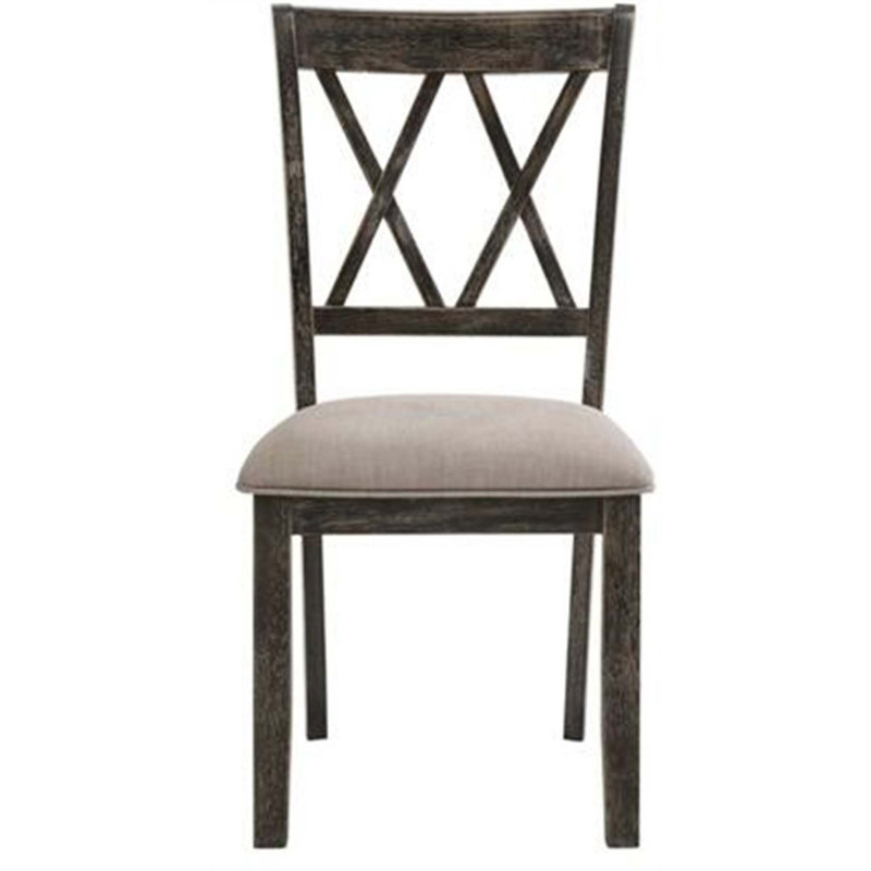 Chaise d'appoint à dossier croisé en tissu Dickins Claudia (lot de 2)
