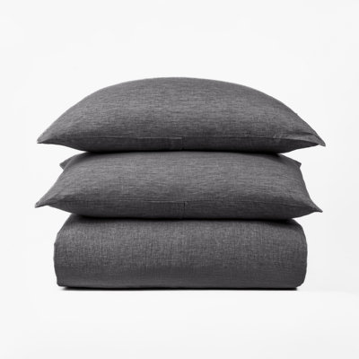 Damara Linen Duvet Cover, Asphalt, Super King