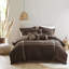 7 Piece King Size Corduroy Comforter Brown - Wrinkle And Smooth Bedding