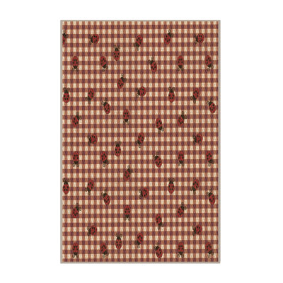 Tapis de la surface brune en laine à carreaux Kramer