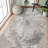 Abstract Machine Woven Polyester Area Rug in Cream-931972821