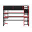 Gaming Loft Bed With Built-In Desk And Storage Shelves, Space-Saving Wooden Bed Frame With LED & Side Race-125193245-125193244