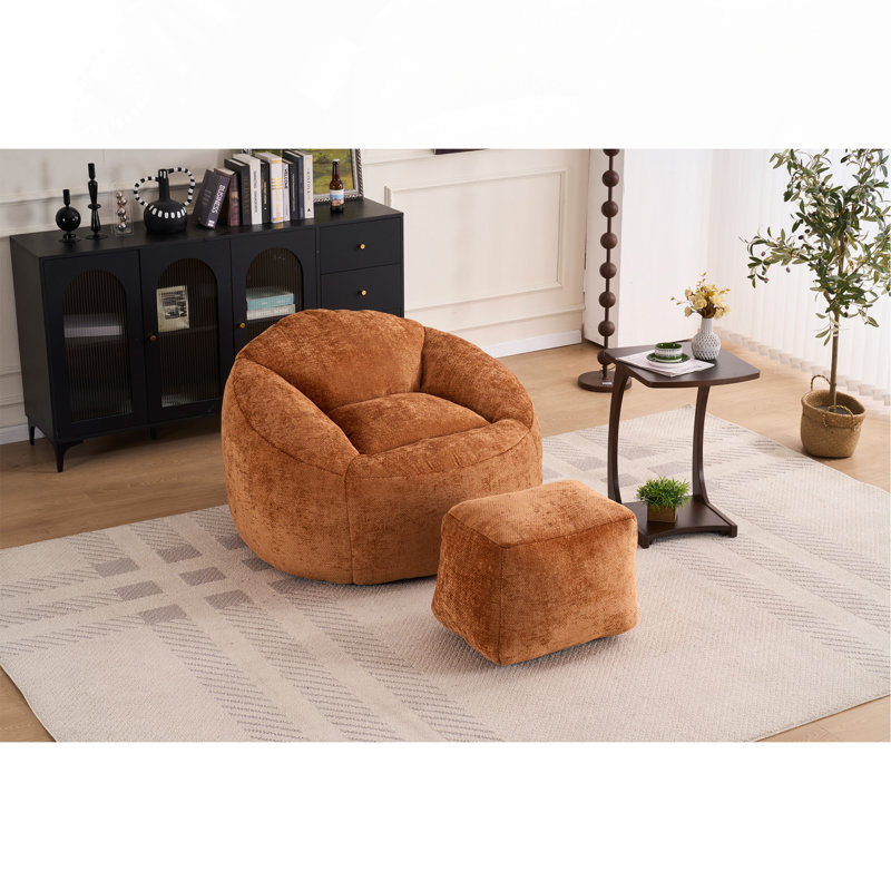 Fauteuil à billes en mousse de chenille ultra-doux pour adultes et adolescents, pour l'intérieur et l'extérieur avec rembourrage en mousse à mémoire de forme moelleuse.