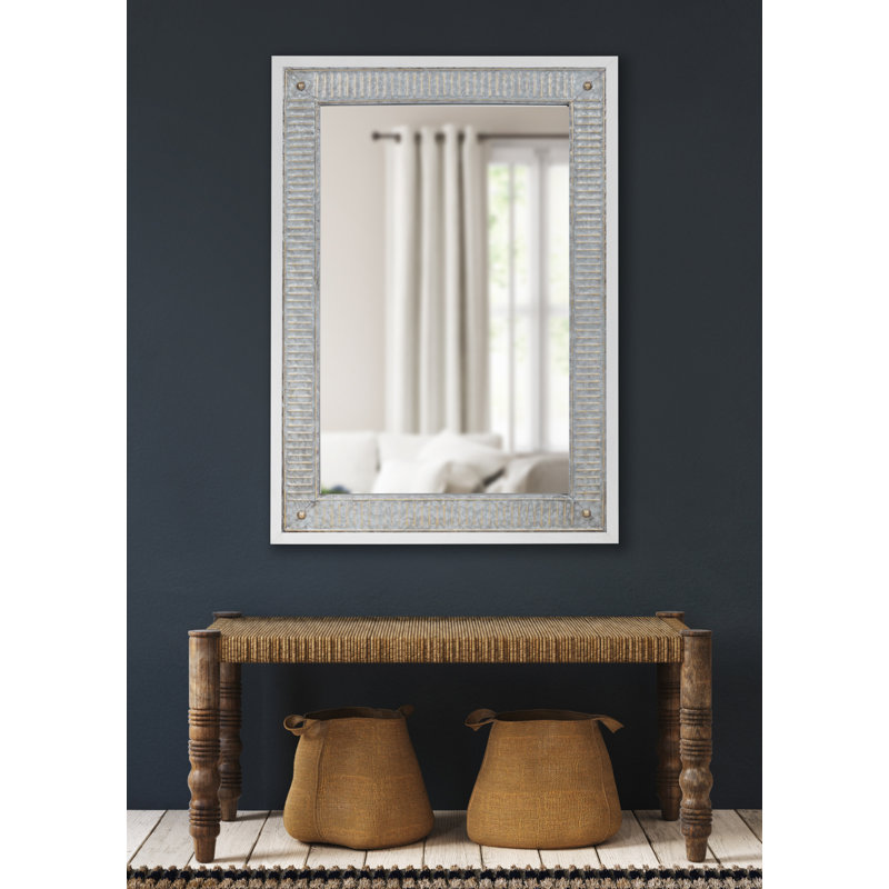 Miroir décoratif Mariska, 39 po x 27 po, Blanc