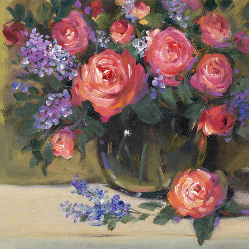 «Floral Still Life I» par Timothy O 'Toole - peinture sur toile tendue, H 20 po x l 20 po x P 1,25 po