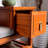 Brown Solid Wood Double-layer Shelf Entryway Bench