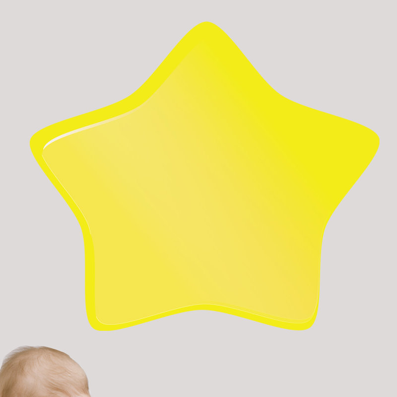Adhésif décoratif étoile douce, H 32 po x l 36 po, Jaune